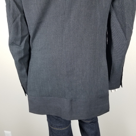 Cheap and Chic Moschino Oversized Three-Button Pinstripe Gray Blazer Size 40 - Picture 6 of 12